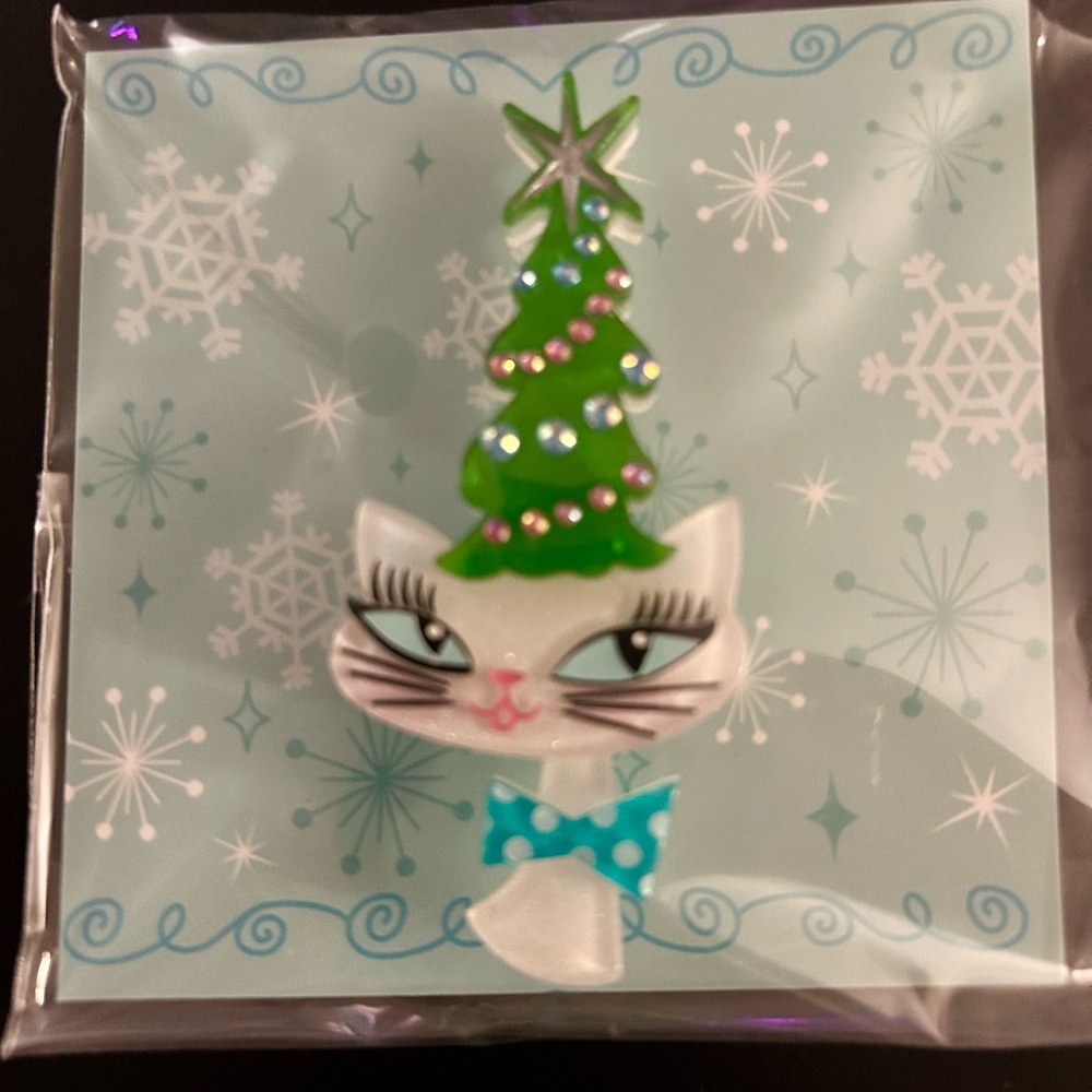 Fluff by Lipstick & Chrome Kitty Brooch - Picture 3 of 3